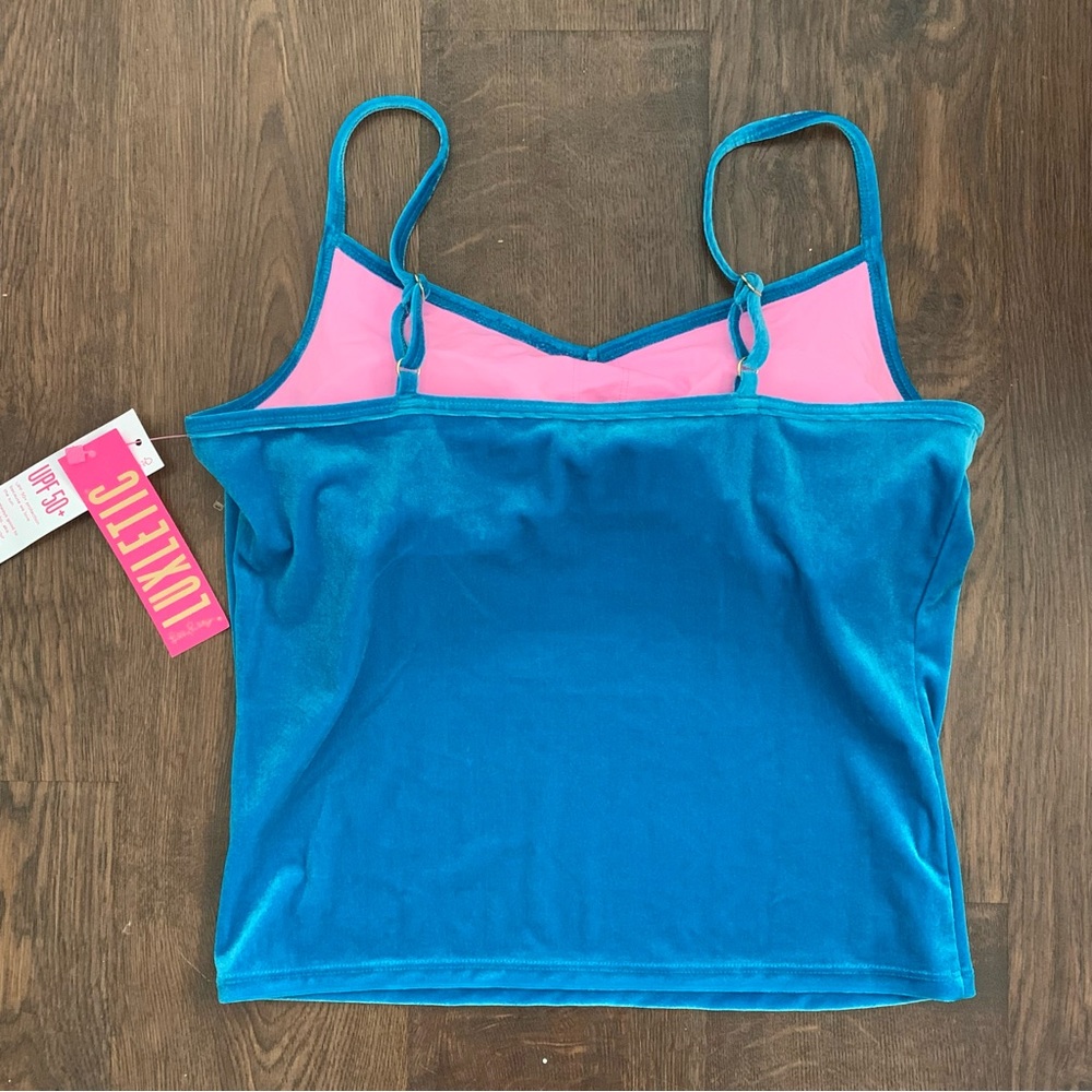 Lilly Pulitzer Cassis Bra Tank UPF 50+ Teal Bay - Picture 8 of 9